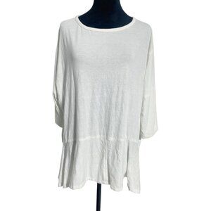 Dress to Kill Size One Size  Top Blouse Tee Shirt White Lagenlook Jane Mohr
